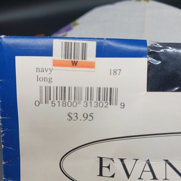 Evan-Picone 187 Pantyhose Light Control Inv Reinf Toe VTG Hosiery Navy Sz Long - Picture 4 of 4